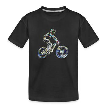 vtt mtb downhill - T-shirt bio Premium Enfant - noir - Devant
