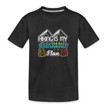 Wandern ist dieses Jahr meine Altersvorsorge - Kinder Premium Bio T-Shirt - Schwarz - Vorne