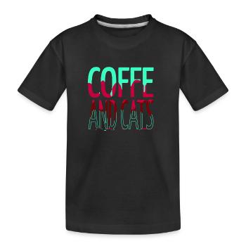 gift business cat tshirts coffee cup aww - Kinder Premium Bio T-Shirt - Schwarz - Vorne