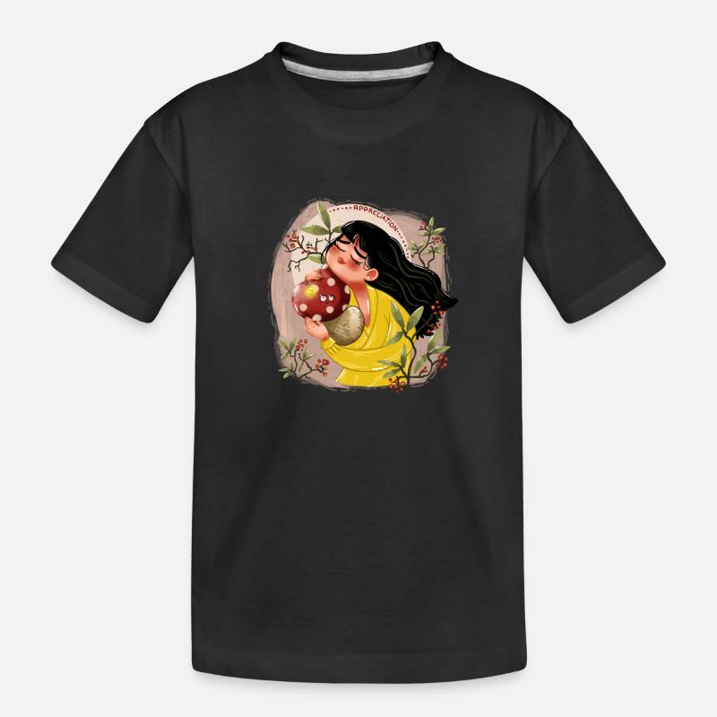 Wertschätzung von Pilzen - Kinder Premium Bio T-Shirt - Schwarz