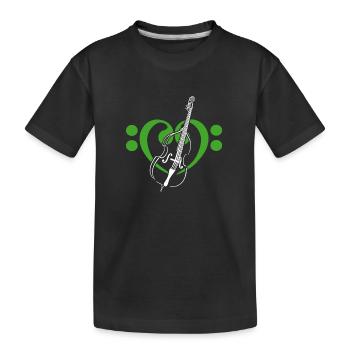 Cœur de clés basses avec contrebasse - T-shirt bio Premium Enfant - noir - Devant