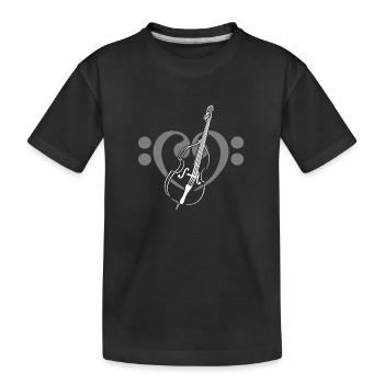 Cœur de clés basses avec contrebasse - T-shirt bio Premium Enfant - noir - Devant