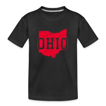 Carte de l’État de l’Ohio Vintage - T-shirt bio Premium Enfant - noir - Devant