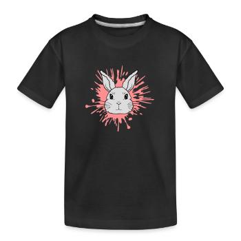 Éclaboussures de couleur gouttes lapin éclaboussures - T-shirt bio Premium Enfant - noir - Devant