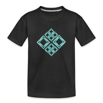 Turquoise géométrique - T-shirt bio Premium Enfant - noir - Devant