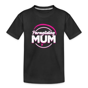 Paragliding Mum pink - Kids' Premium Organic T-Shirt - black - Front