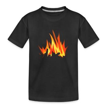 Lagerfeuer Camping Natur Wald Feuer draußen Zelt 7 - Kinder Premium Bio T-Shirt - Schwarz - Vorne