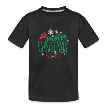 Merry Christmas-Xmas - Kids' Premium Organic T-Shirt - black - Front