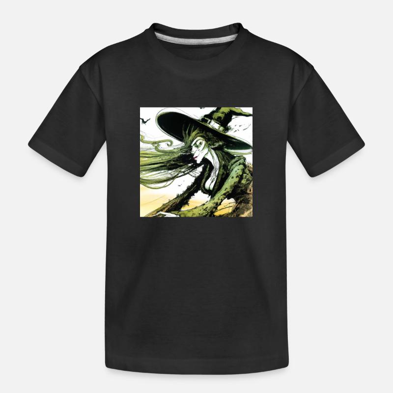 Dessin de sorcière - T-shirt bio Premium Enfant - noir
