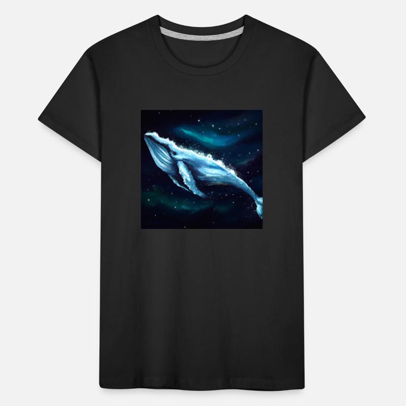 Whale floating in space Kids' Premium Organic T-Shirt