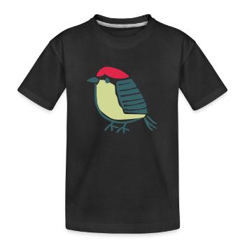 Vogel Amsel Drossel Fink Star - Kinder Premium Bio T-Shirt - Schwarz - Vorne