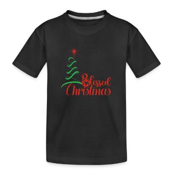 Vœux de Noël à tous - T-shirt bio Premium Enfant - noir - Devant