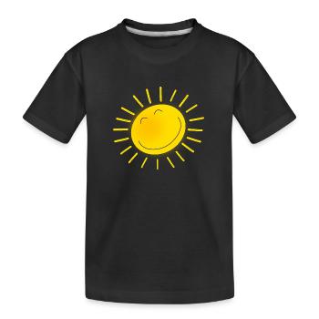 freundliche Sonne - Kinder Premium Bio T-Shirt - Schwarz - Vorne