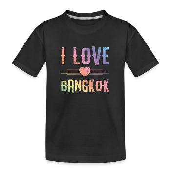 I Love Bangkok - Kinder Premium Bio T-Shirt - Schwarz - Vorne