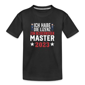 Master 2023 Abschluss Promotion Sponsion Uni - Kinder Premium Bio T-Shirt - Schwarz - Vorne