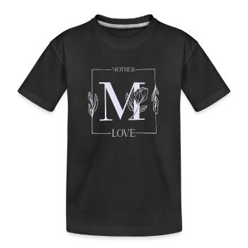 Muttertag Shirt Mutterliebe Danke Sagen Blumen - Kinder Premium Bio T-Shirt - Schwarz - Vorne