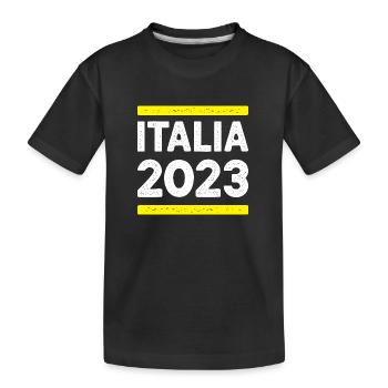 Italia 2023 - Kinder Premium Bio T-Shirt - Schwarz - Vorne
