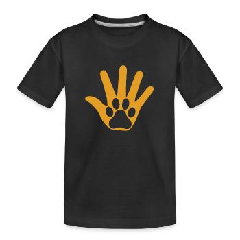 Hand - Kids' Premium Organic T-Shirt - black - Front