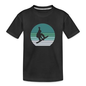 Snowboarder Wintersport Schnee - Kinder Premium Bio T-Shirt - Schwarz - Vorne