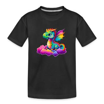 Mignon petit dragon - T-shirt bio Premium Enfant - noir - Devant
