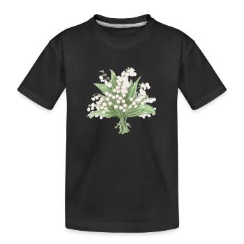Bouquet of lily of the valley - Kids' Premium Organic T-Shirt - black - Front