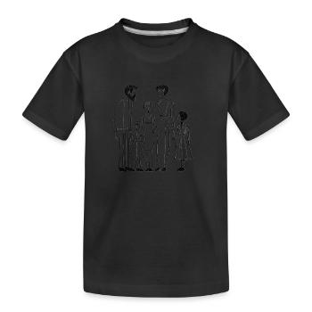 Une famille heureuse main dans la main - T-shirt bio Premium Enfant - noir - Devant
