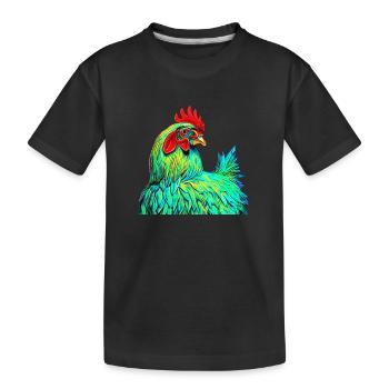 Pop Art Poulet Ferme Animaux Nature colorée - T-shirt bio Premium Enfant - noir - Devant