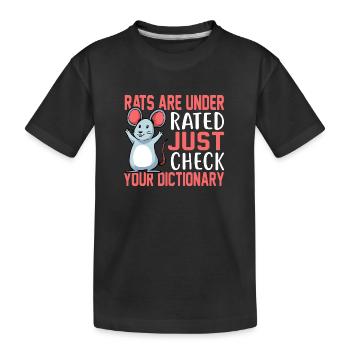 Ratte Maus Nagetiere - Kinder Premium Bio T-Shirt - Schwarz - Vorne
