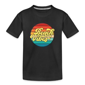 Retro Styled Summer Beach Vibes Design - Kids' Premium Organic T-Shirt - black - Front