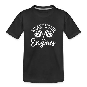 Starten Sie Ihre Motoren - Kinder Premium Bio T-Shirt - Schwarz - Vorne