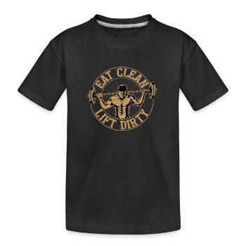 Manger propre Lift Dirty Workout Training Weight Lifti - T-shirt bio Premium Enfant - noir - Devant