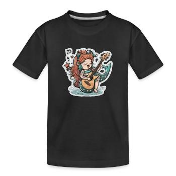 Musicien Sirène - T-shirt bio Premium Enfant - noir - Devant
