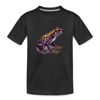 The poisonous poison dart frog lives in the tropics - Kids' Premium Organic T-Shirt - black - Front