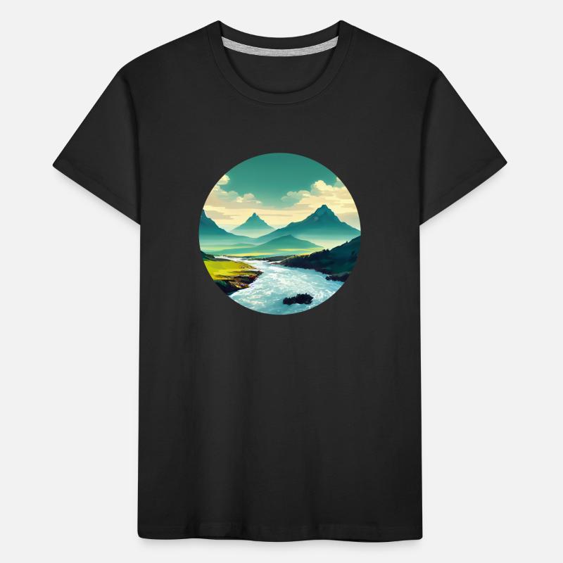 Mountain with River Kinder Premium Bio T-Shirt