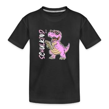 dino schulkind 2023 - Kinder Premium Bio T-Shirt - Schwarz - Vorne