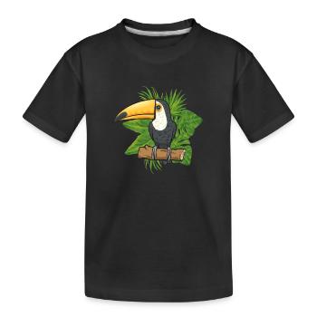 Tukan Vogel Regenwald - Kinder Premium Bio T-Shirt - Schwarz - Vorne