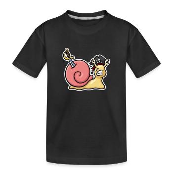 Piratenschnecke - Kinder Premium Bio T-Shirt - Schwarz - Vorne