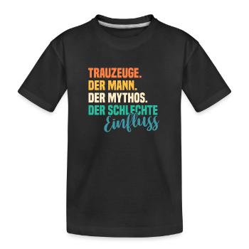 Hochzeit Junggesellenabschied Trauzeuge - Kinder Premium Bio T-Shirt - Schwarz - Vorne