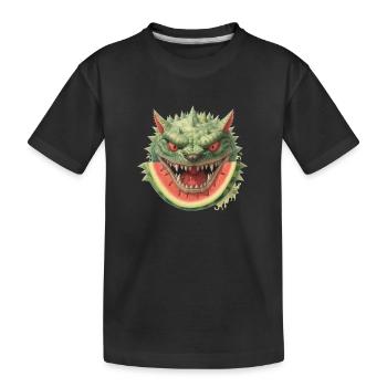 Melon monstre pastèque effrayant amusant - T-shirt bio Premium Enfant - noir - Devant