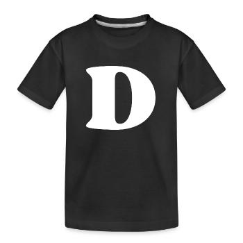 Buchstabe d - Kinder Premium Bio T-Shirt - Schwarz - Vorne