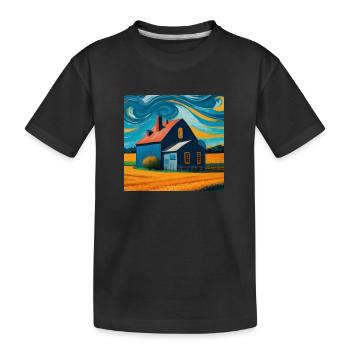Weizenfeld im Norden Bayerns - Kinder Premium Bio T-Shirt - Schwarz - Vorne