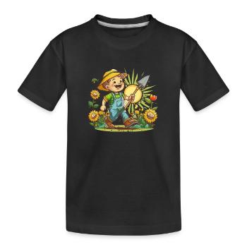 Green Thumbs - Kids' Premium Organic T-Shirt - black - Front