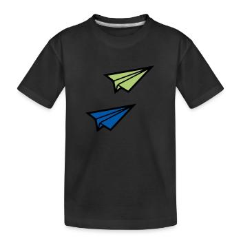 Avion en papier - T-shirt bio Premium Enfant - noir - Devant