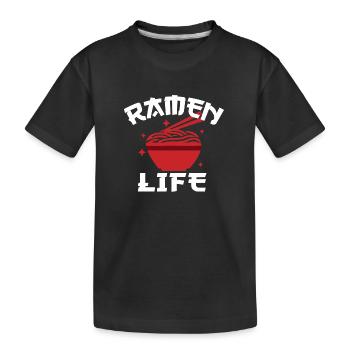 Ramen Life, Lustige Ramen-Nudeln, Japan Essen - Kinder Premium Bio T-Shirt - Schwarz - Vorne