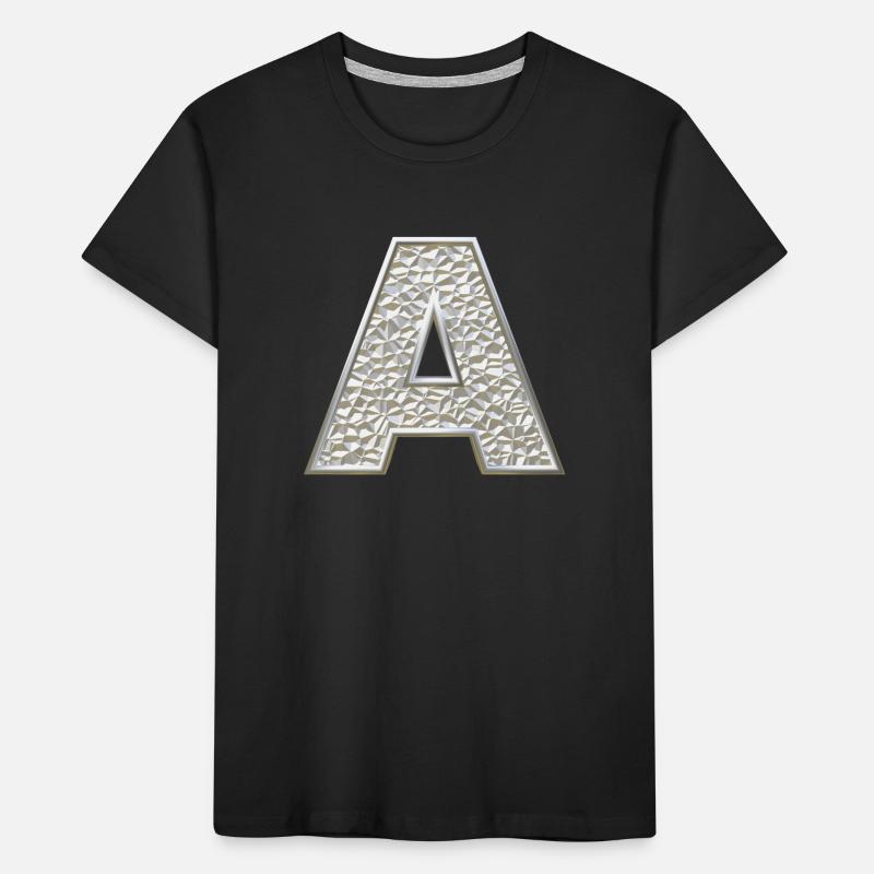 A, lettre, lettre A, initiale, initiale A, monogramme, T-shirt bio Premium Enfant