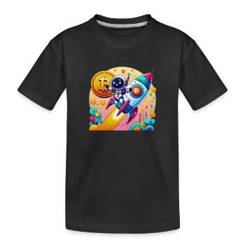 Futuristische Fusion! 🤖💰 KI trifft auf Bitcoin - Kinder Premium Bio T-Shirt - Schwarz - Vorne