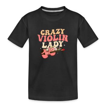 Crazy Violin Lady Violinist Orchestra - Kinder Premium Bio T-Shirt - Schwarz - Vorne