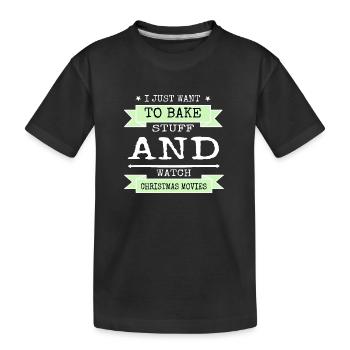 dinosaur tshirt pastry chef christmas vacation - Kinder Premium Bio T-Shirt - Schwarz - Vorne
