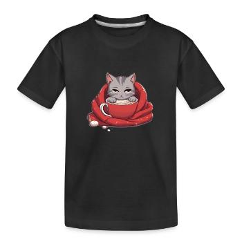 Chat adorable - T-shirt bio Premium Enfant - noir - Devant