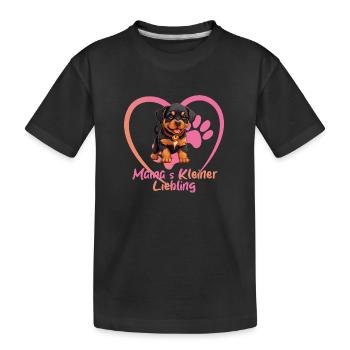 Hund Welpe Mamas kleiner Liebling Rottweiler - Kinder Premium Bio T-Shirt - Schwarz - Vorne
